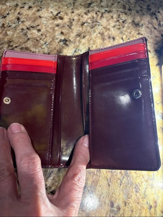 Tory Burch Red and Burgundy Patent Dachshund Applique Wallet - Picture 5 of 5